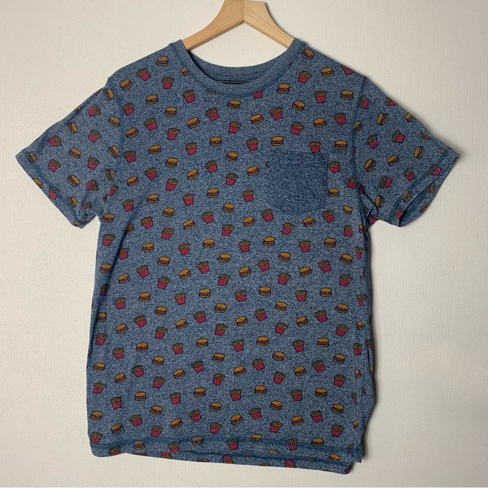 Cheeseburger and French Fries Tee with Left Button Pocket T-Shirt